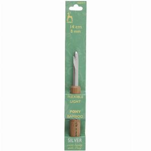 Pony Bamboo Silver Crochet Hook  80mm UK 0  US L11