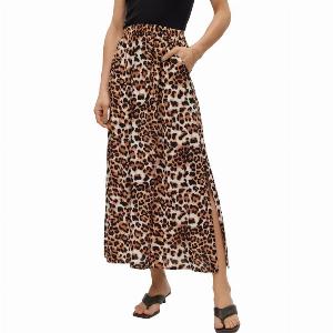 Vero Moda gonna lunga in fantasia maculata marrone