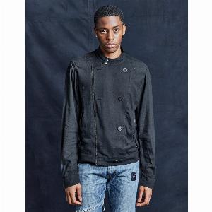 Black 0044 Double Breasted Biker Jacket in Black