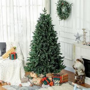 HOMCOM Sapin de Noël Artificiel 180 cm Arbre de Noël avec support en acier pliable 1061 branches décoration de Noël vert