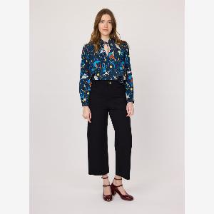 Joanie Clothing Millie Astrological Print Tie Neck Blouse US 10