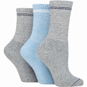 Womens 3 Pair SOCKSHOP TORE 100 Recycled Fashion Cotton Sports Socks Grey 48 Ladies