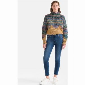 Jeans in denim felpa a vita alta Blu Stone