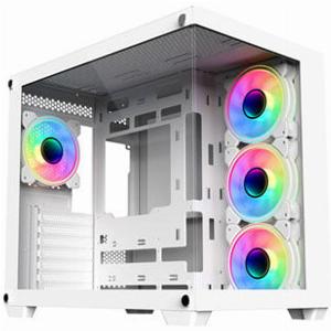 Get 21 Discount on CiT Vision White Midi Tower Glass Gaming PC Case
