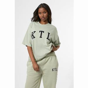 Enjoy 28 Discount on the Kaiia KTL Logo Oversized TShirt in Sage