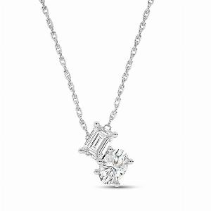Two Entwined Souls Lab Grown Diamond Necklace  10K White Gold 1 ct tw