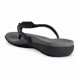 Vionic Raysa Patent Leather Womens Toe Post Sandals  Black  SizeUS 9 Women