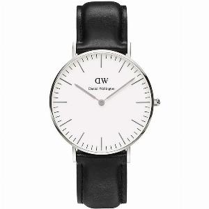 Daniel Wellington Classic Sheffield Silver White Dial Leather Strap Unisex Watch DW00100053