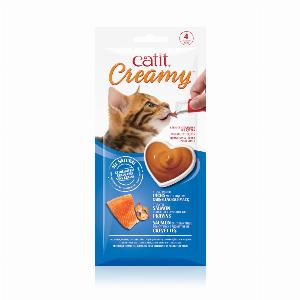 Réduction de 36   4x10g Catit Creamy saumon saveur crevettes pour félin