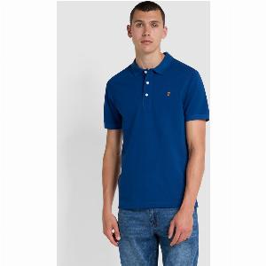 Blanes Organic Cotton Polo Shirt In Blue Peony