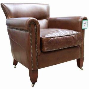 Get 55 Discount on Classic Distressed Brown Leather Armchair