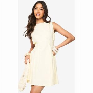 Lemon Cotton Poplin Shift Dress with Seam Detailing UK 14  64 off