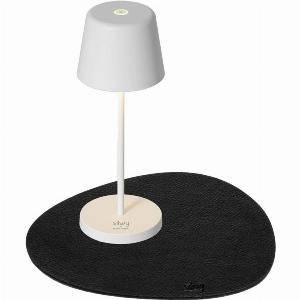 Silwy Magnetic Sompex Rechargeable Table Lamp Monaco White incl Placemat