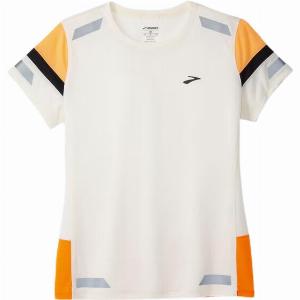 Tshirt femme Brooks Run Visible 20 blanc et orange taille M 33
