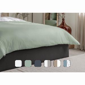 Housse de couette 100 Percale de coton 240x220  Vert Eucalyptus  Beige