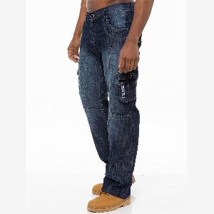 Kruze  Mens Cargo Combat Jeans