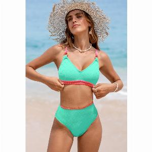 Maillot de bain turquoise à motifs coquillages prix réduit à 1390
