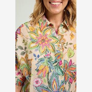 Luisa viola camicia in mussola stampata donna