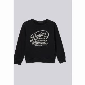 Replay Jeans Sconto del 50% su felpa di cotone con scritta distintiva 8053816316560