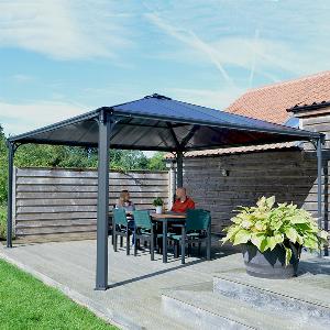 14x14 Palram Canopia Palermo 4300 Grey Garden Gazebo