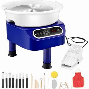 VEVOR Töpferscheibe Keramik Rad Maschine Pedal 450W 28cm Blau 3 Stützfüße
