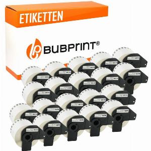 Bubprint 20x Rollen Etiketten kompatibel für Brother DK22205 2205 62mmx3048m