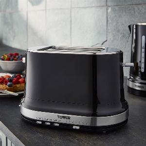 Toaster By Tower Belle 2 Slice  Black And Stainless Steel