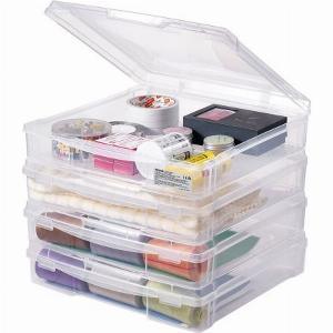 VEVOR 4 x Aufbewahrungsbox Scrapbook Stapelbar Brettspielboxen Kunststoff Deckel
