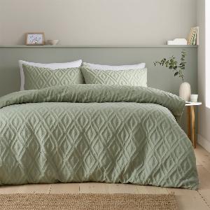 Grab 60 Off Catherine Lansfield Jacob Geo Duvet Cover Set in Sage