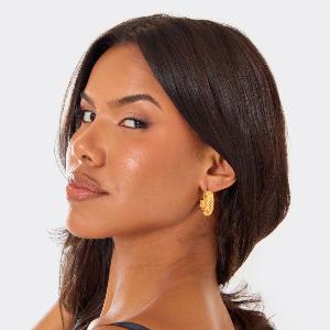 Get 33 Off Gold Textured Hoop Earrings Womens One Size