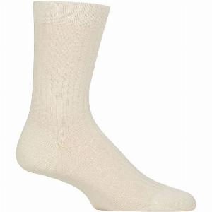 Womens 1 Pair Pantherella Classic Merino Wool Ribbed Socks Cream 47
