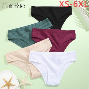 FINETOO Culotte en pur coton pour femme Grande taille Confort Sexy Slips Couleur unie Culotte Femme Slip XS6XL XXXXL