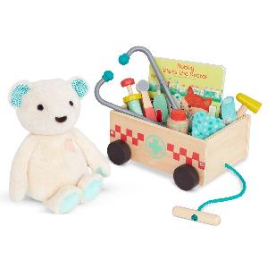 Wooden Doctor Kit With Plush Bear