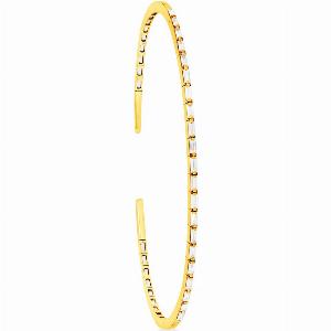 18ct Yellow Gold Thin Horizontal 060cttw Baguette Cut Bangle