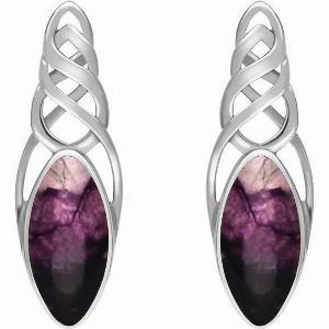Enjoy 21 Discount on Sterling Silver Blue John Celtic Marquise Earrings