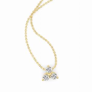 Synergy Three Stone Lab Diamond Necklace  10K Yellow Gold 1 12 ct tw