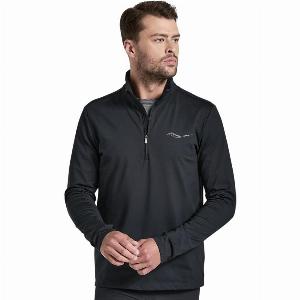 TShirt Saucony Solstice Langarm 14 Zip Schwarz Größe S
