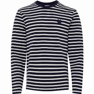 Maglia Blu a Righe con Ricamo Maison Kitsuné ora a 90 