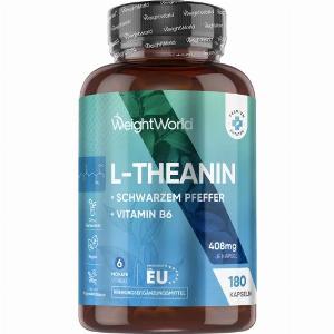 LTheanin Kapseln 400 mg 180 Kapseln  100 natürliches AminosäurenErgänzungsmittel aus grünem Tee und schwarzem Tee für beruhigende und entspannende