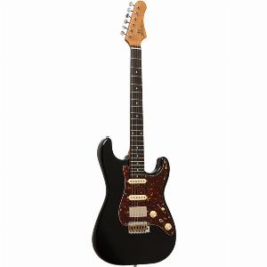 EGitarre massiver Korpus mit Gigbag Cosmic Black Finish