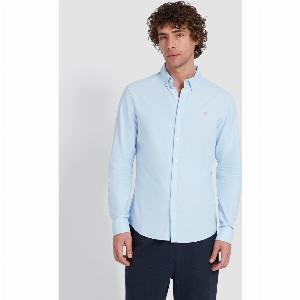 Brewer Sky Blue Organic Cotton Oxford Shirt  Now 65 Was 75