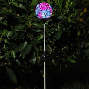 Mosaic Globe Solar Garden Stake Light White LED  76cm by Bright Garden