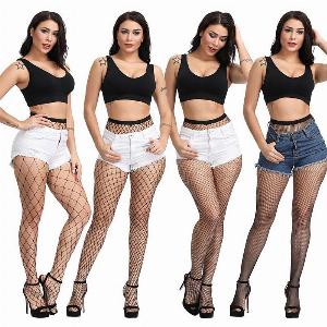 Calze a rete sexy da donna in 20 colori calze a rete collant 1 pezzo Maxi Net colore azzurro del lago