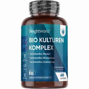 Bio Kulturen Komplex  60 vegane Kapseln  20 Darmbakterien Stämme  77 Milliarden KBE mit Bio Inulin für eine bessere Darmflora  Magenfreundliche
