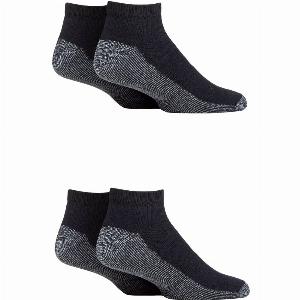Get 10 Off 4 Pairs of Mens Black Safety Trainer Socks Sizes 611