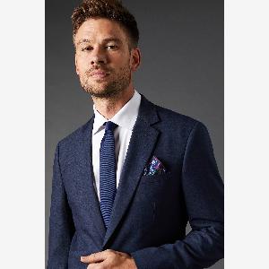 Burton Mens Navy Tie And Floral Pocket Square
