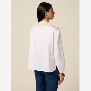 Oltre  Camicia con inserti in pizzo Donna Bianco Taglia 40