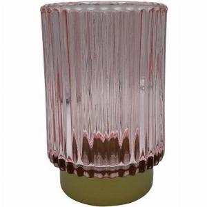 Ribbed Glass Tealight Holder Assorted Colours