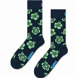 Navy Hibiscus Crew Sock