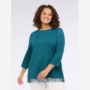 Fiorella Rubino Tshirt in jersey con punti luce e frange Donna Ottanio Taglia XXL 64 IT